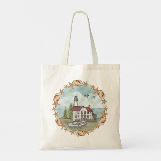Illinois Shells Lighthouse Canvas tas (Achterkant)