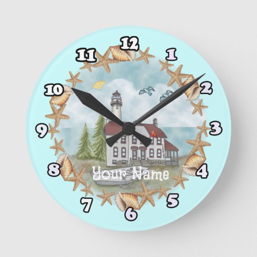 Illinois Shells Vuurtorenklok Ronde Klok (Voorkant)