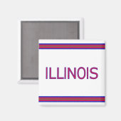 Illinois Square Magnet Magneet (Voorkant / Achterkant)