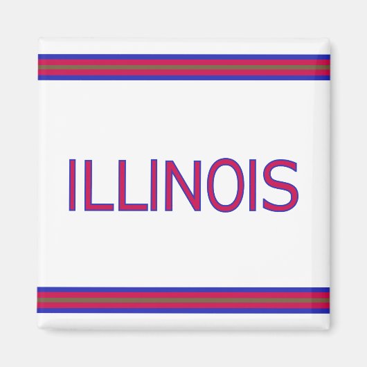 Illinois Square Magnet Magneet (Voorkant)