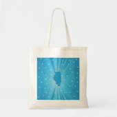 Illinois Staat Silhouette Blauwe Sterrenexplosie Tote Bag (Voorkant)