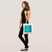 Illinois Staat Silhouette Blauwe Sterrenexplosie Tote Bag