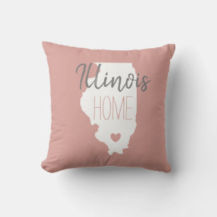Illinois staatskaart liefde thuis kussen