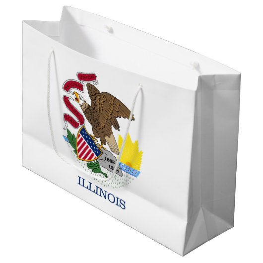Illinois Staatsvlag Groot Cadeauzakje (Voorkant Gekanteld)