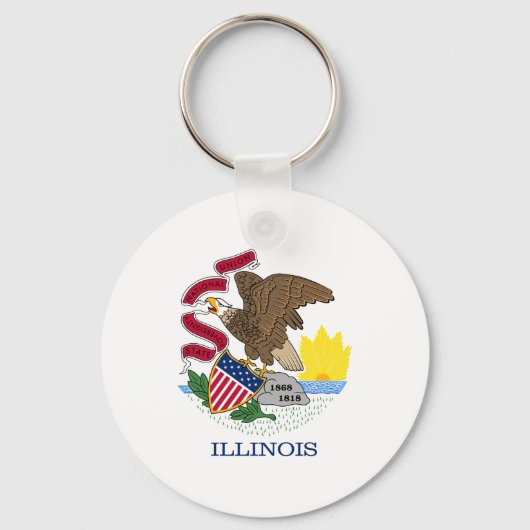 Illinois Staatsvlag Sleutelhanger (Voorkant)