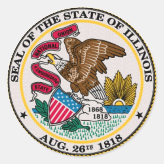 Illinois staatszegel stickers (Voorkant)
