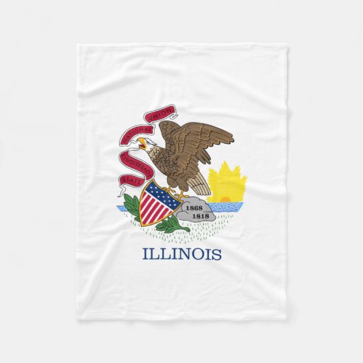 Illinois State Flag Fleece Deken (Voorkant)