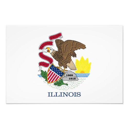 Illinois State Flag Foto Afdruk (Voorkant)
