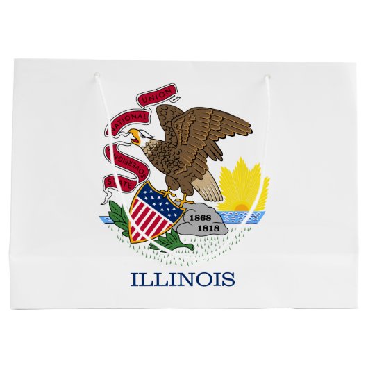 Illinois State Flag Groot Cadeauzakje (Achterkant)