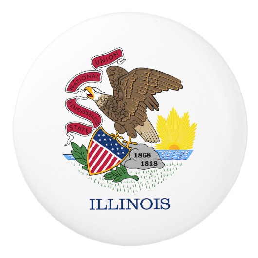 Illinois State Flag Keramische Knop (Voorkant)