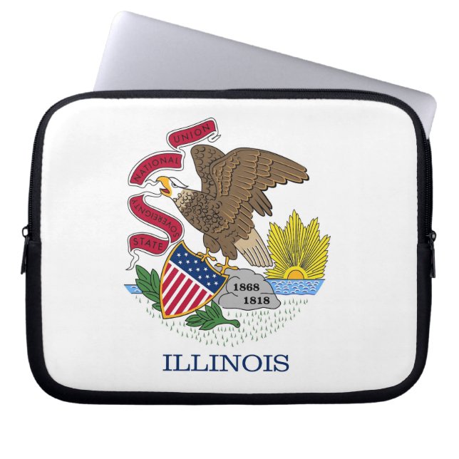 Illinois State Flag Laptop Sleeve (Voorkant)