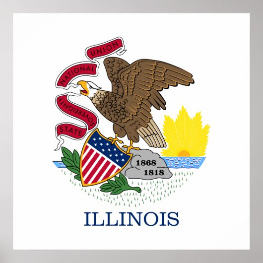 Illinois State Flag Poster (Voorkant)