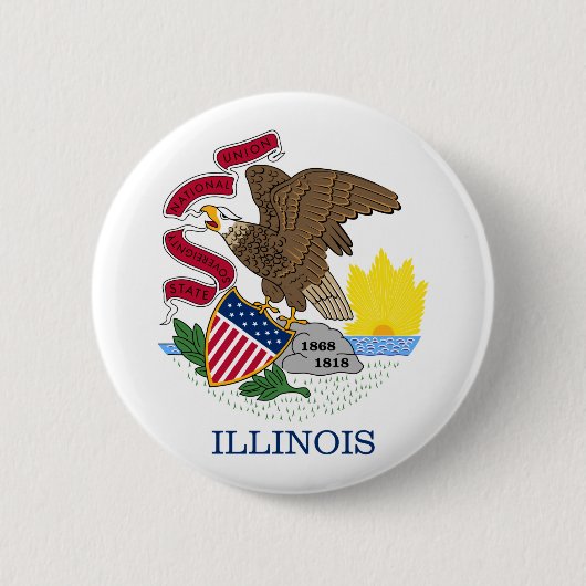 Illinois State Flag Ronde Button 5,7 Cm (Voorkant)