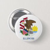 Illinois State Flag Ronde Button 5,7 Cm (Voorkant /achterkant)