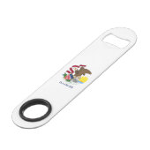 Illinois State Flag Speed Flessenopener (Achterkant Gekanteld)