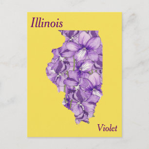 Illinois State Flower Collage Map Briefkaart