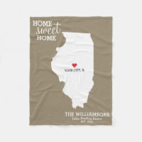 Illinois State Map Aangepaste namen, stad, datum,