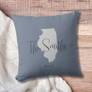 Illinois State Outline Familienaam Sierkussen