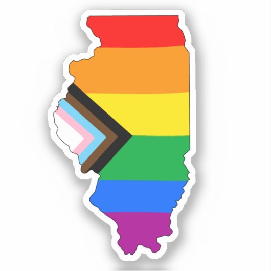 Illinois State Pride LGBTQ Progress Pride Sticker (Voorkant)