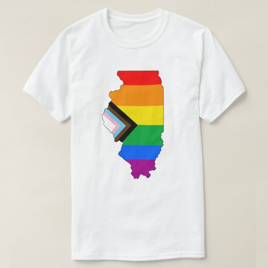 Illinois State Pride LGBTQ Progress Pride T-shirt (Design voorkant)