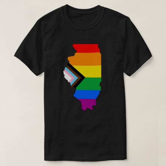Illinois State Pride LGBTQ Progress Pride T-shirt (Design voorkant)