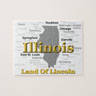 Illinois State Pride Map Silhouette Legpuzzel