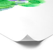 Illinois State Shape Cardinal Purple Wood Violets Poster (Hoek)