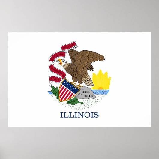 Illinois State vlag Poster (Voorkant)