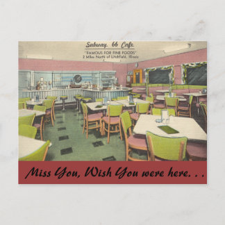 Illinois, Subway 66 Cafe, Litchfield Briefkaart