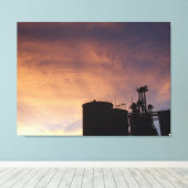Illinois sunset canvas afdruk (Insitu (Houten vloer))