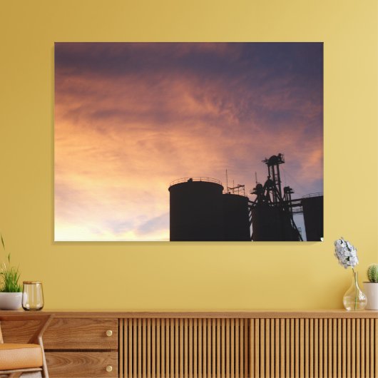 Illinois sunset canvas afdruk (Insitu (Woonkamer))