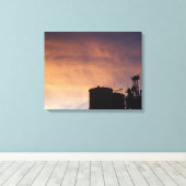 Illinois sunset canvas afdruk (Insitu (Houten vloer))