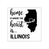Illinois thuis is waar het hart ligt 	rubberstempel (Afrduk)