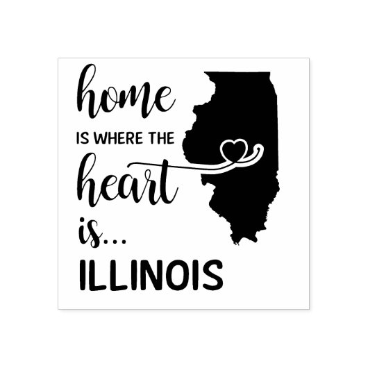 Illinois thuis is waar het hart ligt rubberstempel (Afrduk)