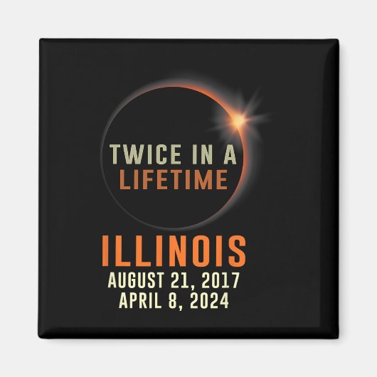 Illinois totale zonsverduistering twee keer in een magneet (Voorkant)
