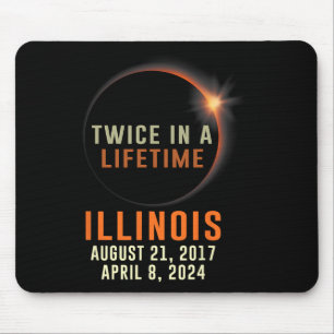 Illinois totale zonsverduistering twee keer in een muismat