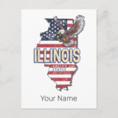 Illinois United States Eagle Carte Retro Vintage U (Devant)