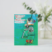 Illinois USA Kaart (Staand voorkant)