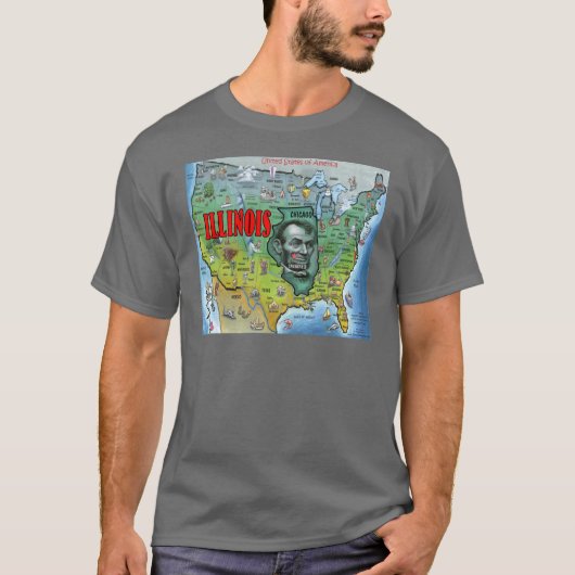 Illinois USA Map T-shirt (Voorkant)