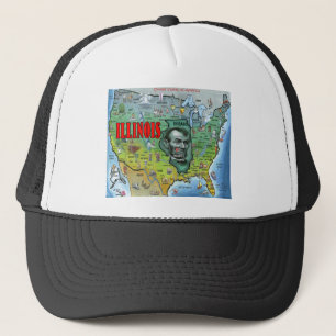 Illinois USA Map Trucker Pet