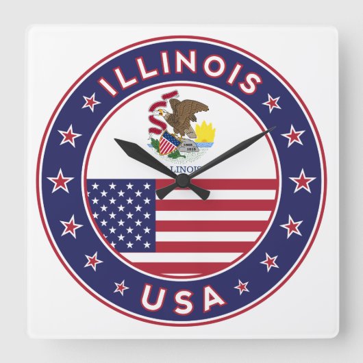 Illinois Vierkante Klok (Voorkant)