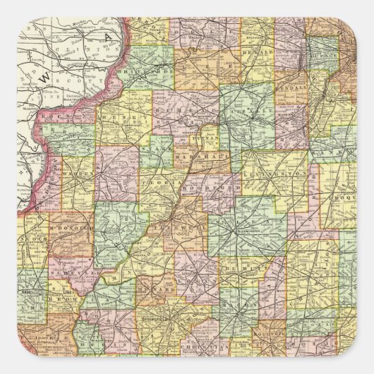 Illinois Vierkante Sticker (Voorkant)