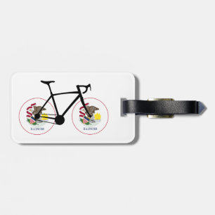 Illinois Vlag Fietsen Bagagelabel