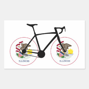 Illinois Vlag Fietsen Rechthoekige Sticker