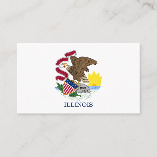 Illinois, vlag van Illinois, Illinois Visitekaartje (Voorkant)