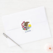 Illinois vlag vierkante sticker (Envelop)