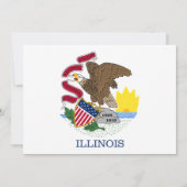 Illinois vlag, vlag van Illinois bruiloft Kaart (Achterkant)