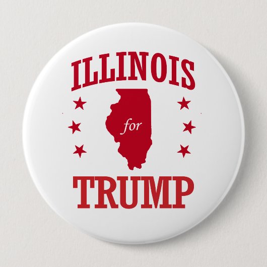 ILLINOIS VOOR DONALD TRUMP RONDE BUTTON 4,0 CM (Voorkant)