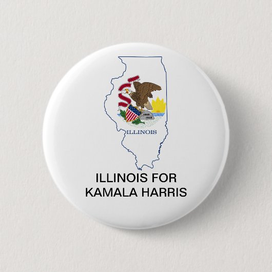 ILLINOIS voor Kamala Harris 2024 Button (Voorkant)