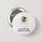 ILLINOIS voor Kamala Harris 2024 Button (Voorkant /achterkant)
